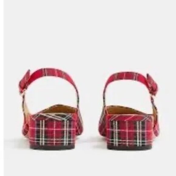 J.. Crew Factory Tartan Low-Heel Slingbacks, Sz 7, NIB - Picture 2 of 10